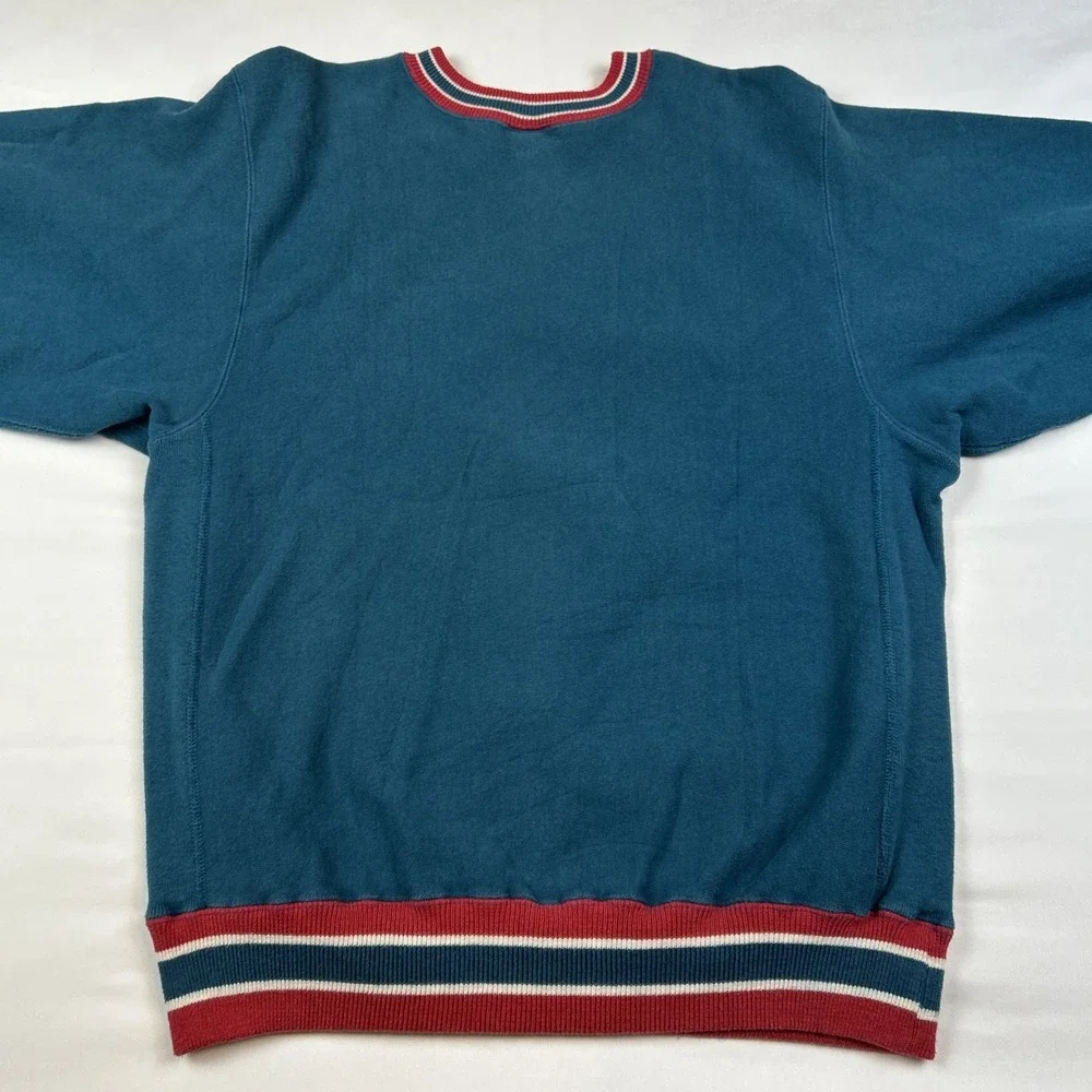 Vintage 80s Champion Reverse Weave Sweatshirt Sz XL Crewneck Teal Made In USA - Picture 8 of 8